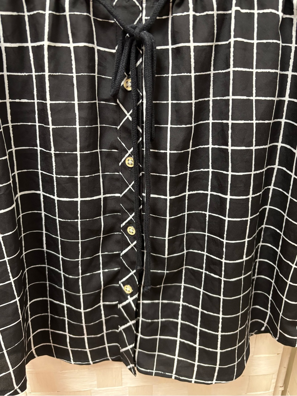 daisy fuentes black - white checkered dress medium - Picture 9 of 12
